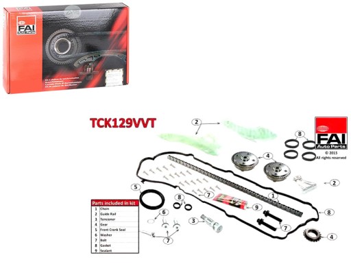 Комплект ланцюга ГРМ FAI AutoParts 0816J2 TC10 - 1