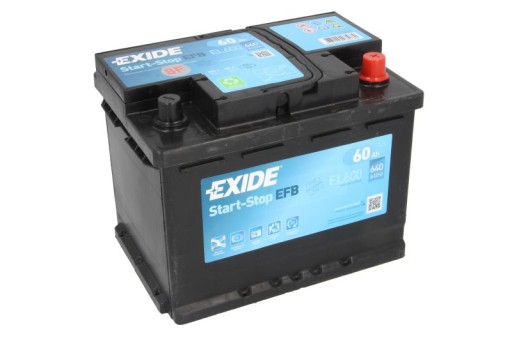 АККУМУЛЯТОР EXIDE EFB 60AH 640A EL600 P+ - 1