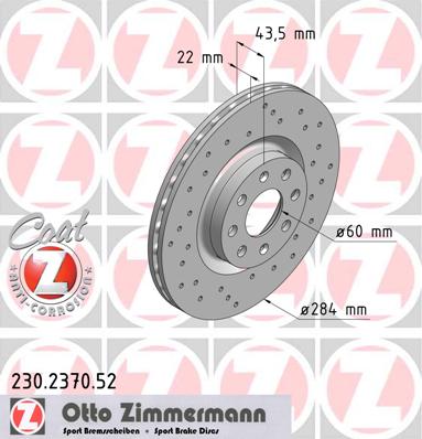 Диски колодки ZIMMERMANN FIAT GRANDE PUNTO 284MM - 2