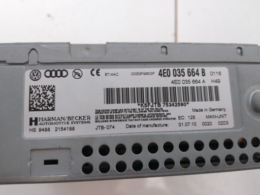 Czytnik nawigacji SD Audi 4E0035664B 4E0035664A - 2
