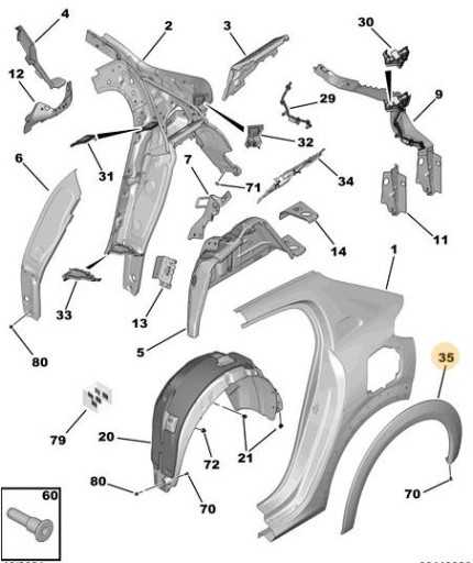 LEWA NAKŁADKA BŁOTNIKA PEUGEOT - 2