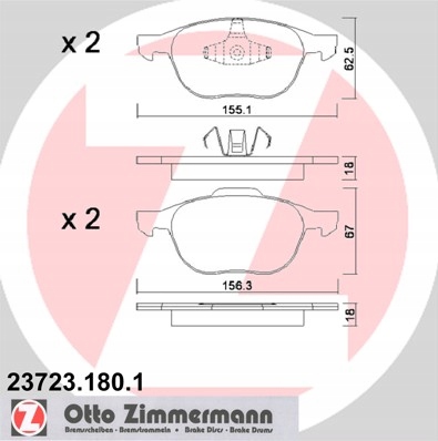 Диски колодки ZIMMERMANN FORD TRANSIT CONNECT 300 - 3