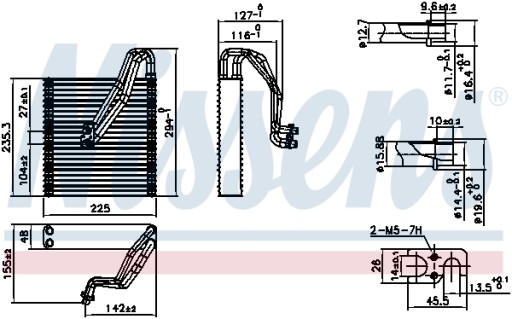 NISSENS ИСПАРИТЕЛЬ КОНДИЦИОНЕРА 92363 - 6