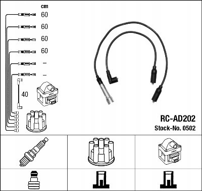 Комплект проводів AUDI A4, A6 1.6-2.0 94- - 2