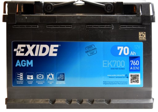 Акумулятор EXIDE EK700 - 12