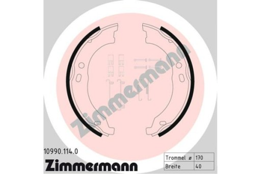 Гальмівні колодки стоянкового гальма-задній комплект ZIMMERMANN 10990.114.0 - 3