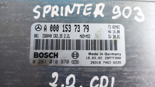 Mercedes Sprinter 903 2.2 CDI комп'ютер драйвер - 2