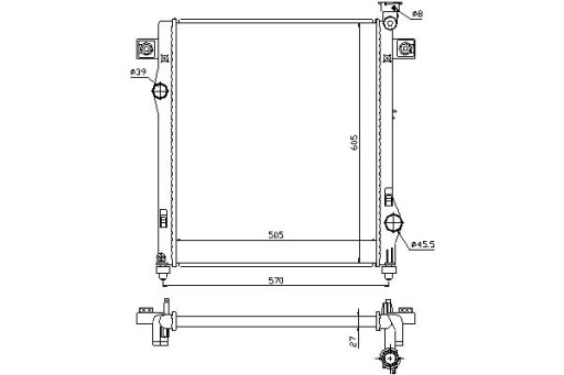 CHŁODNICA SILNIKA DODGE NITRO 3.7/4.0 09.06-12.12 - 2