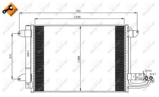 РАДІАТОР КОНДИЦІОНЕРА NRF 35520 - 2