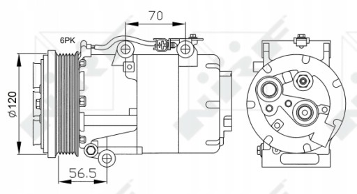 Kompresor sprężarka klimatyzacji NRF 32250 - 2