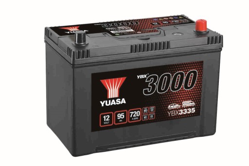 АКУМУЛЯТОР YUASA 3000 YBX3335 95AH 720A P+ - 1