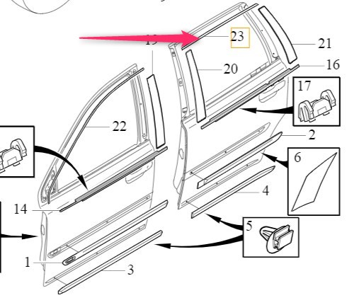 Декоративна Накладка Задньої Правої Двері Volvo - 1