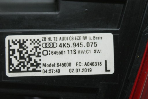 AUDI A6 C8 4k5 18R + левая задняя лампа BASIS LED - 3