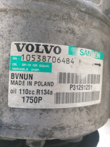 Volvo V40 II 1.6 D2 компресор кондиціонера P31291251 - 2