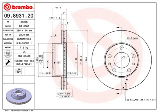 BREMBO TARCZE+KLOCKI P FIAT DUCATO II 280MM - 2