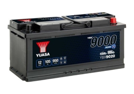 Akumulator 12V 105Ah 950A P+ AGM Start-Stop YUASA - 1
