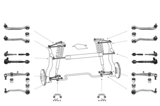 Wahacz zestaw zawieszenia Audi A8 D3 4E2 4E8 - 1