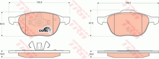 TRW диски + колодки спереду + ззаду VOLVO S40 II V50 300 мм - 14