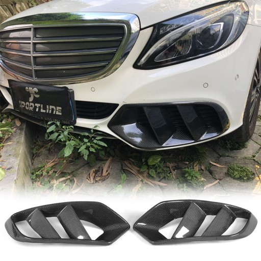 CARBON комплект планок бампера для Mercedes Benz W205 C180 C300 15-19 - 1