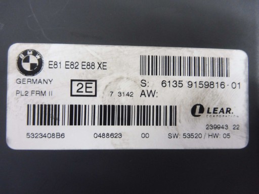 BMW e81 E88 E87 модуль освітлення водія 9159816 - 2