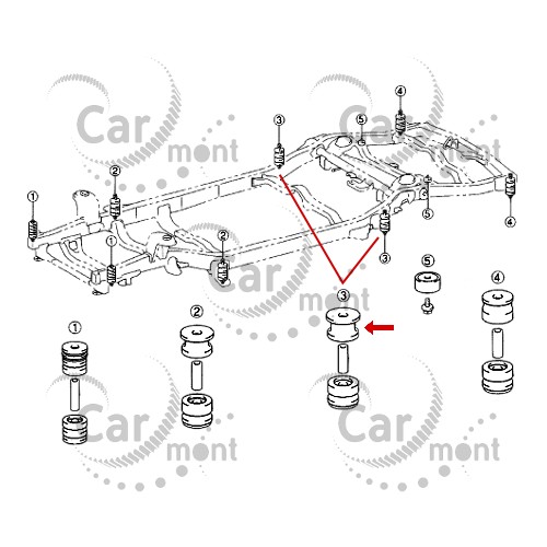 Подушка рами G LAND CRUISER PRADO 120 52205-35160 - 2