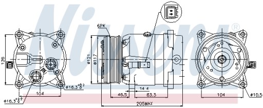 NISSENS KOMPRESOR KLIMAT. 89122 - 6