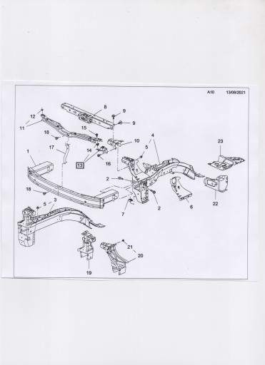 OPEL ZAFIRA C TOURER КРОНШТЕЙН ПОСИЛЕННЯ Л - 3