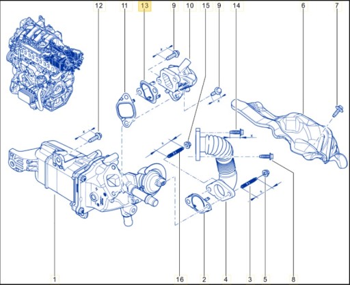 OE RENAULT РАДИАТОР ВЫХЛОПНЫХ ГАЗОВ EGR MEGANE SCENIC TRAFIC 1.6 DCI + ПРОКЛАДКИ - 5