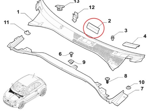 НАКЛАДКА НА КАПОТ ПЕРЕДНІЙ ПРАВИЙ FIAT 500 ABARTH - 5