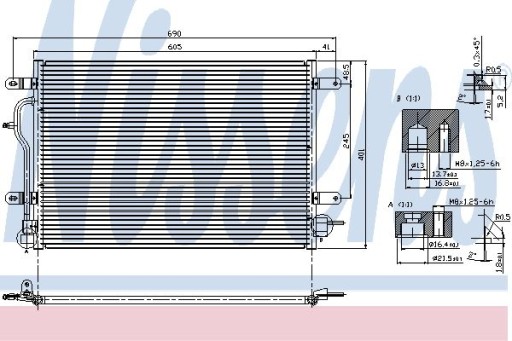 Радіатор кондиціонера NISSENS 94583 8E0260403A - 2