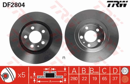 TRW ДИСКИ + ПЕРЕДНІ КОЛОДКИ VW GOLF IV V BORA - 7