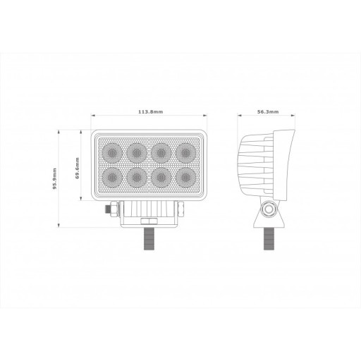 РАБОЧАЯ ЛАМПА 8 LED ГАЛОГЕННАЯ РАССЕИВАЮЩАЯ ЛАМПА 12V 24V - 9