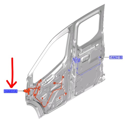 WIĄZKA DRZWI KIEROWCY LH FORD TRANSIT Mk7 2016- OE - 4