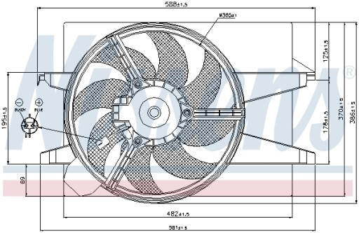 WENTYLATOR CHŁODNICY FORD FIESTA 01- 1.6 TDCI , FI - 5