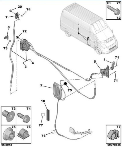 ZAMEK DRZWI TYLNYCH PRAWYCH PEUGEOT BOXER - 2