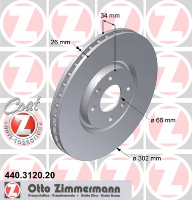 Диски колодки ZIMMERMANN передні CITROEN C4 II 302MM - 2