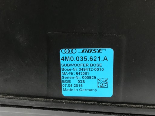 NAGŁOŚNIENIE GŁOŚNIKI BOSE AUDI Q7 SQ7 4M0035223 - 5