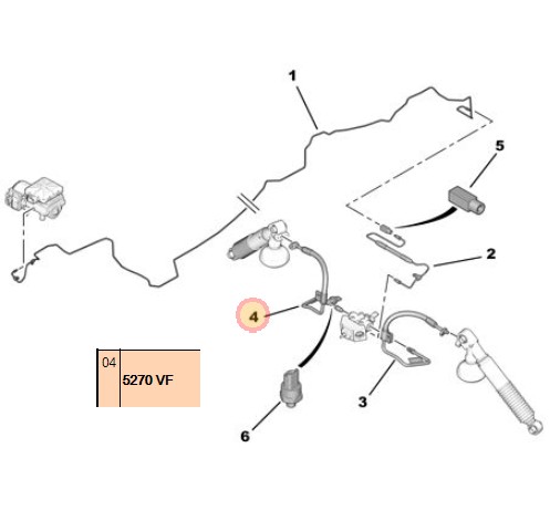 PRZEWÓD HYDRAULICZNY CITROEN C5 III C6 TYŁ 5270VF - 4