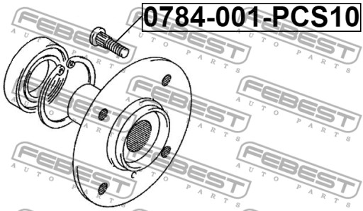 Штифт колеса 10 шт FEBEST для Mazda SCRUM 0.7 - 6
