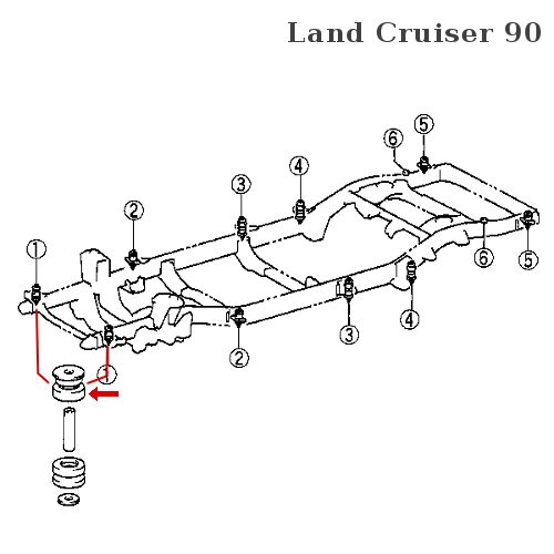 Подушка рами LAND CRUISER 90 4Runner RZN VZN - 2