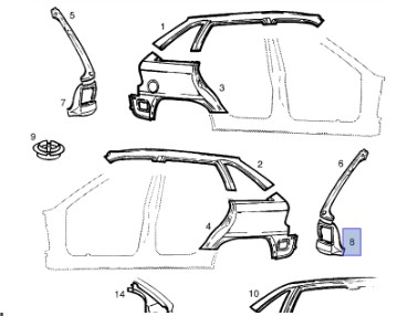 90359029 задние углы L. OPEL ASTRA-F - 2