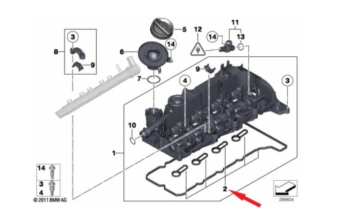 Komplet uszczelek pokrywy głowicy BMW N47N - 2