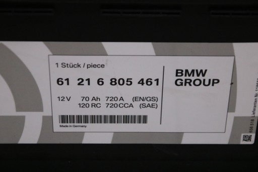 BMW оригінальний акумулятор AGM 70AH 720A 2019 - 3
