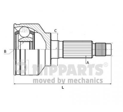 Комплект шарніра, приводний вал NIPPARTS J2823028 - 2