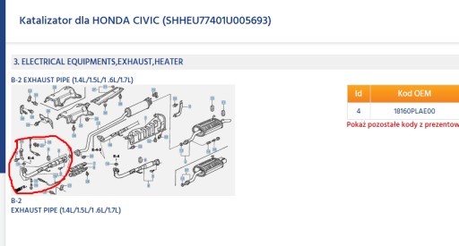 HONDA Civic MK VII 1.4 1.6 16V Katalizator Tłumik - 6