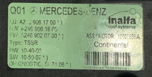 Двигун двигуна люка Mercedes W246 - 3