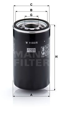 ФІЛЬТР ГІДРАВЛІКИ УПРАВЛІННЯ MANN-FILTER В 1160/6 - 2