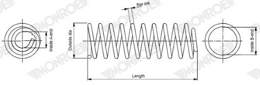 2x пружина підвіски MONROE SP4086 L + P - 5