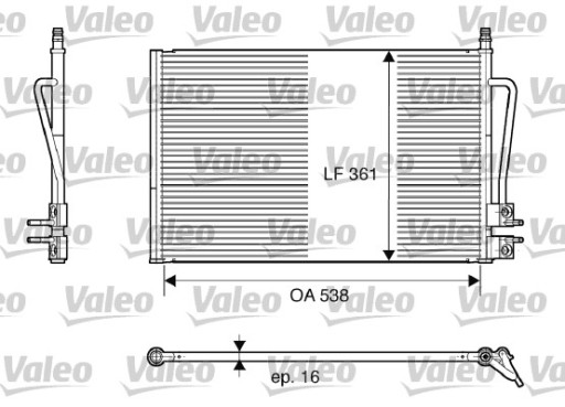 Радіатор кондиціонера VALEO для FORD FIESTA V 1.6 - 2