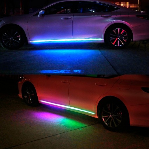 2X красочные RGB светодиодные полосы освещения салона автомобиля - 12